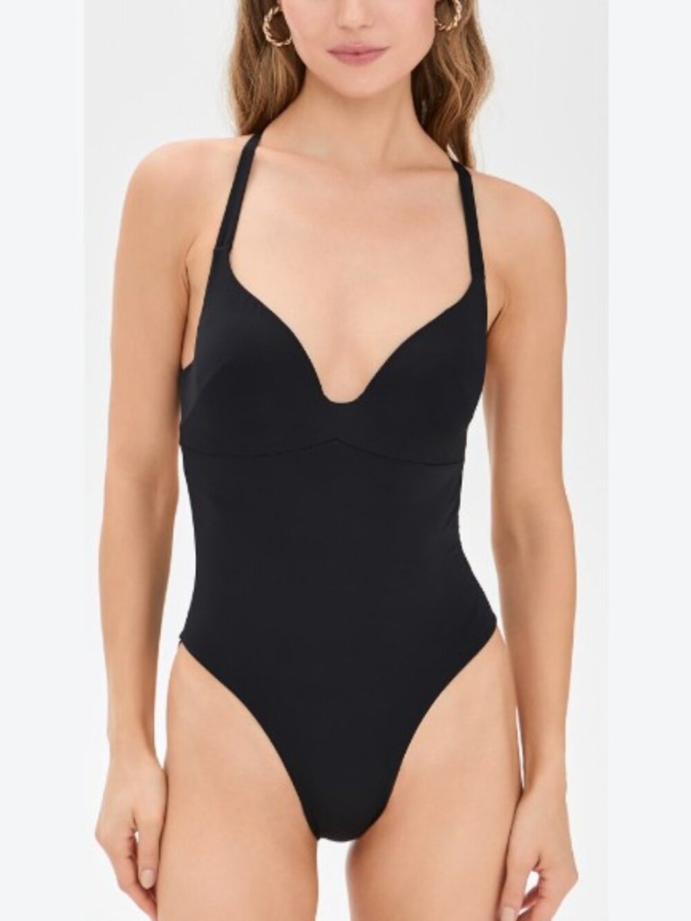 Riot Swim Dax One Piece Thong. Padded Cups. Black. Size S. NWT. RP $160